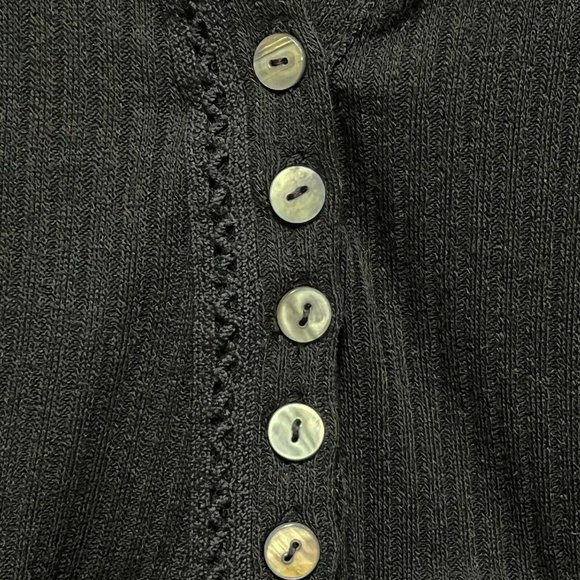 Sweet Romeo Women's Size M Henley Neck Long Sleeve Ribbed Uneven Top Tunic Black - Picture 4 of 9